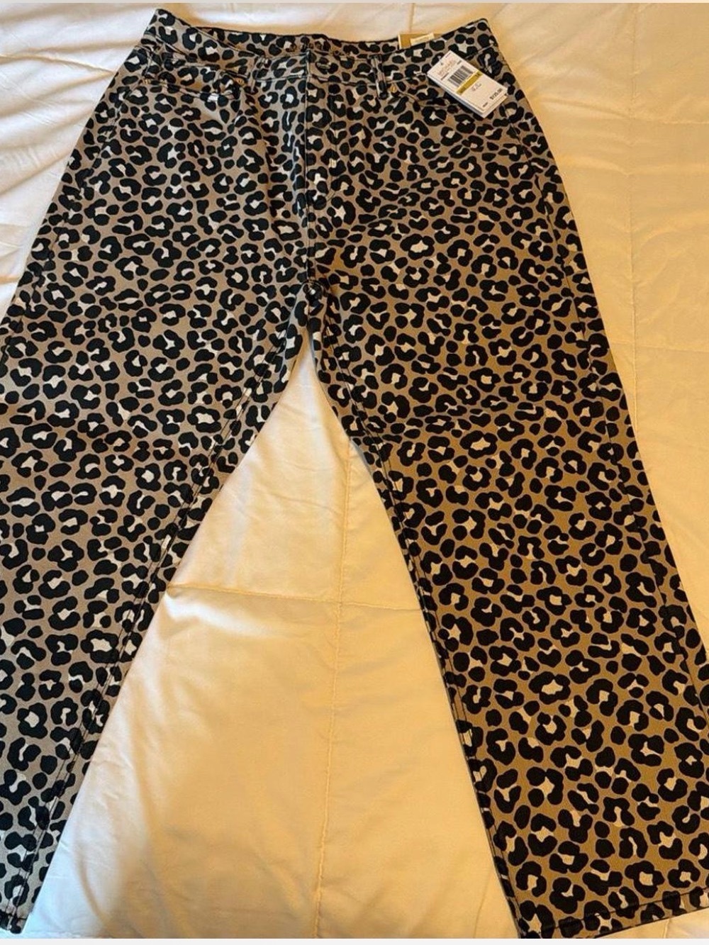 Michael Kors High-Rise Leopard Print Jeans - Black & Tan